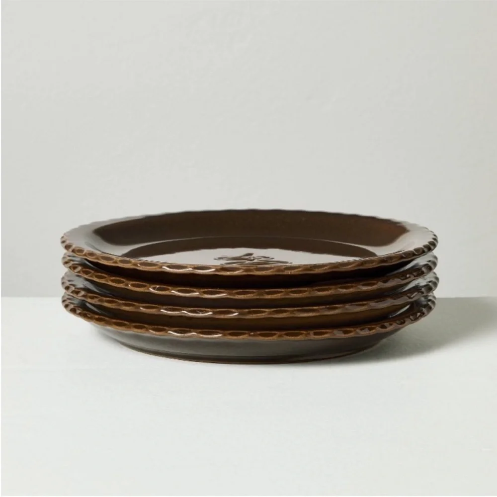 Set of 4 Mushroom Ceramic Appetizer Plates from Hearth & Hand™ with Magnolia